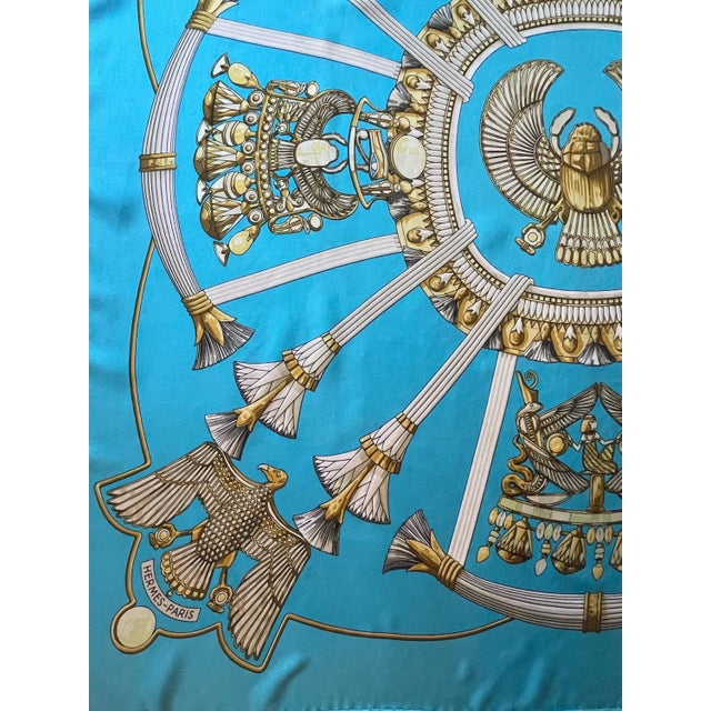 Late 20th Century HERMÈS ÉGYPTE Silk Scarf designed by Latham Caty 1970 For Sale - Image 5 of 10