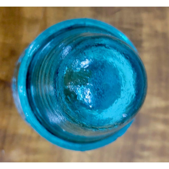 Glass Vintage Hemingray 19 Aqua Teal Glass Insulator For Sale - Image 7 of 12