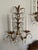 Vintage Mid Century 19" Italian Gilded Tole and Crystals Candle Sconces - A Pair For Sale - Image 15 of 18