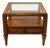 Vintage 1980s Lexington Traditional Wood and Glass End Table With Drawer For Sale