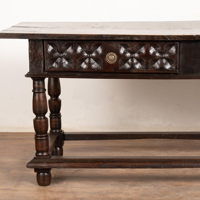 Late 18th Century Spanish Oak Console Table With Two Drawers For Sale - Image 15 of 16
