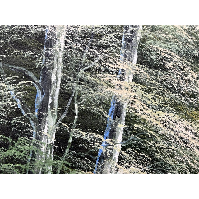 Green Green Water in the Lake District of England with Lush Trees by British Artist 1976 For Sale - Image 8 of 18