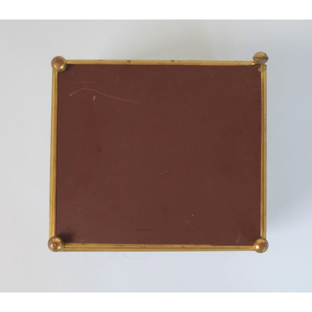 Vintage Brass and Glass Trinket Box W/ Floral Motif For Sale - Image 11 of 11