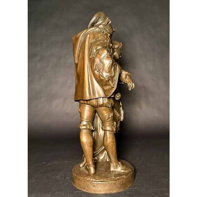 Brown Late 19th Century Antique French Bronze Sculpture Of Faust And Marguerite, By Guillaume Denièr For Sale - Image 8 of 10