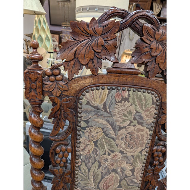 1940s Carved French Arm Chair For Sale - Image 9 of 9