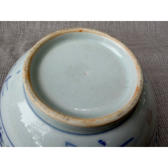 Vintage Blue and White Floral Chinese Bowl For Sale - Image 18 of 18