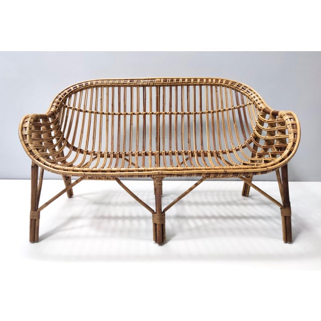 Mid-Century Modern Vintage Italian Bamboo Sofa, 1960s For Sale - Image 3 of 15