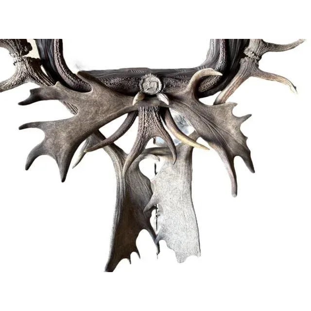 Late 19th Century Large Antler Mirror, Rustic Trophy-Style Wall Mirror For Sale In Aspen - Image 6 of 8