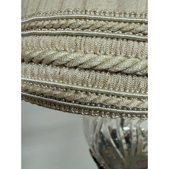 Late 20th Century Cut Glass + Silver Art Deco Table Lamps, Pair For Sale - Image 12 of 12