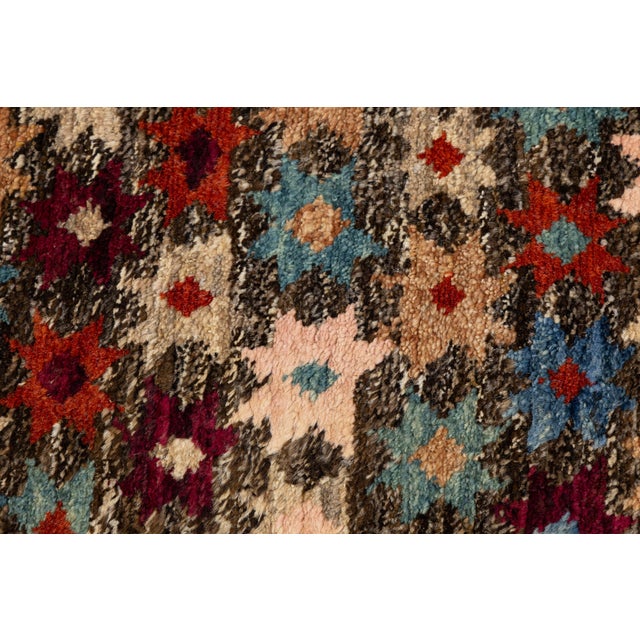 6x8 Hand-Knotted Baluch Style Wool Rug Vibrant Colorful Star Pattern For Sale - Image 11 of 11