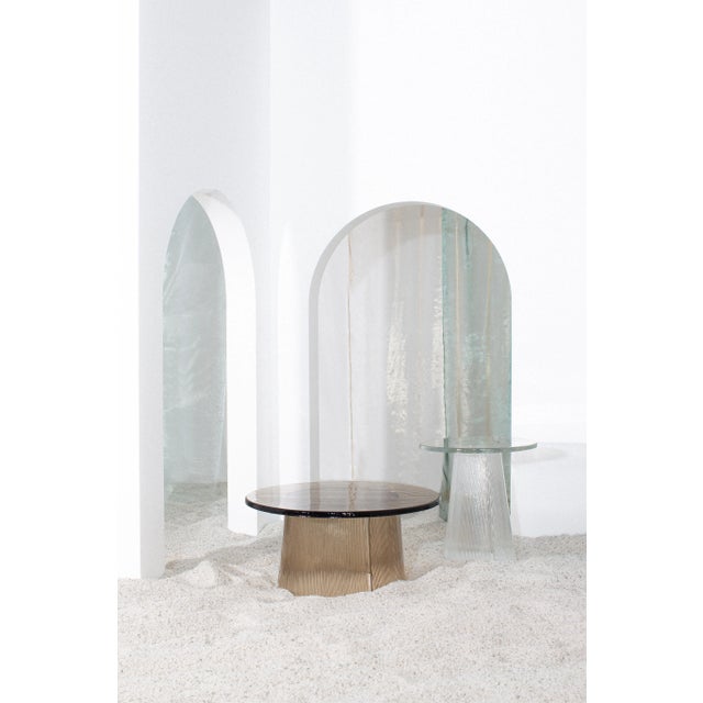 Gold Bent Side Table in Smoky Grey by Pulpo For Sale - Image 8 of 10