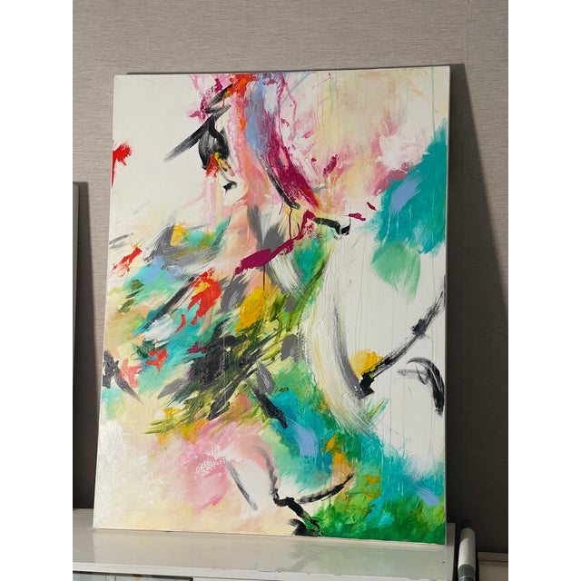 2000 - 2009 Large Abstract Modern Painting on Canvas For Sale - Image 5 of 12