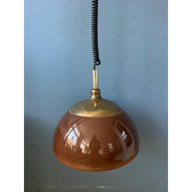Vintage Brown and Orange Acrylic Glass Pendant Lamp from Cosack Leuchten For Sale - Image 12 of 13