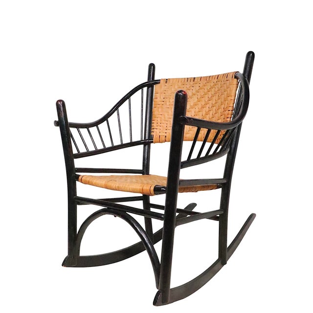 Mid 20th Century Old Hickory Style Rocking Chair For Sale - Image 9 of 15
