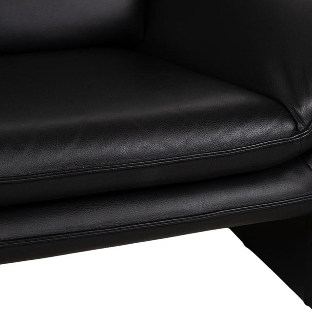 Black Atlanta 2-Seater Sofa and Armchair in Black Leather from Lauuser, Set of 2 For Sale - Image 8 of 18