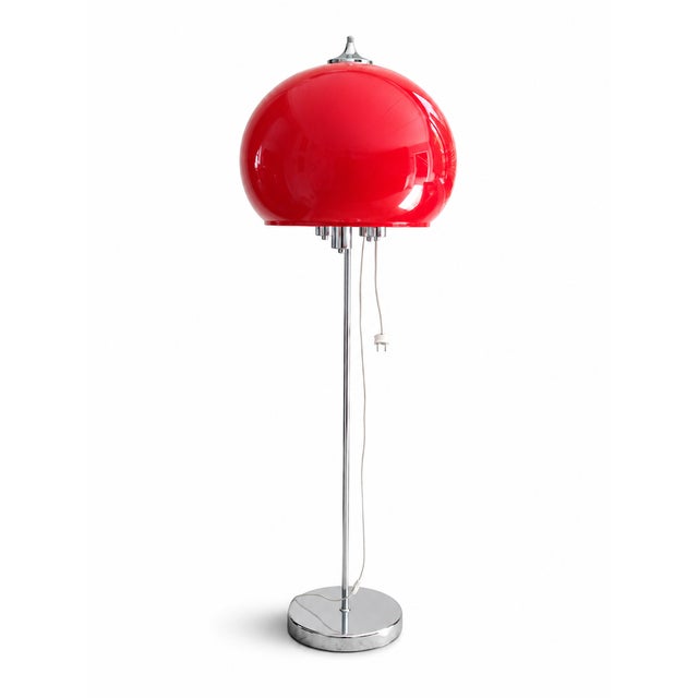 Red Large Hungarian Space Age Floor Lamp by Szarvasi, 1970s For Sale - Image 8 of 8