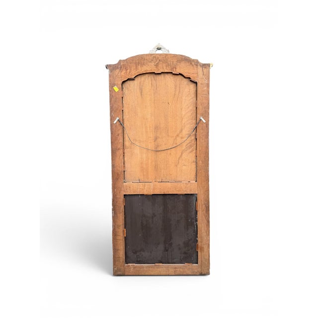 19th C. French Carved Painted Walnut Trumeau Mirror With Original Mirror Plate For Sale - Image 4 of 6