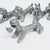 6 pewter table knife rests in the form of 6 different dog breeds. Made by Les étains de la fontaine, Paris and stamped...
