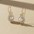 Modern Art Nouveau Pearl Flower and Leaf Drop Earrings, Silver, Gold, Pair For Sale - Image 3 of 7