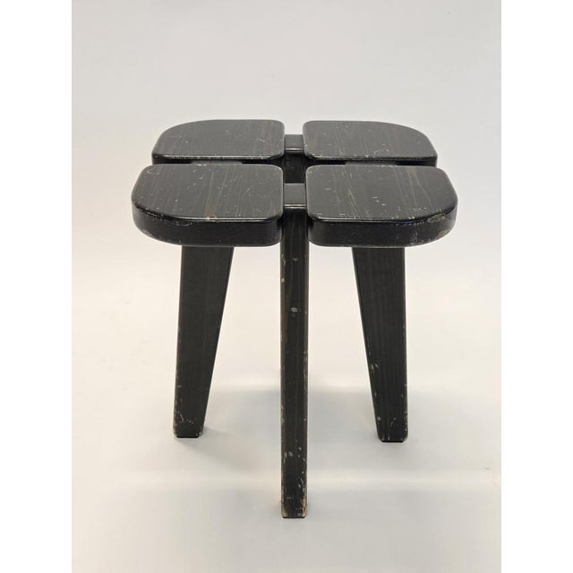 Iconic "Apila" stool in the form of four-leaf clover, designed by Rauni Peippo and manufactured by Keravan Puusepäntehdas...