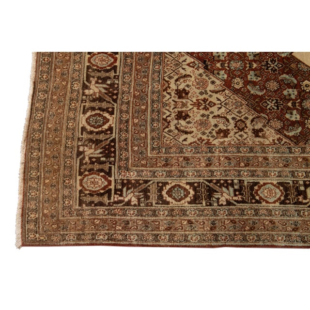 Early 20th Century Antique Persian Tabriz Rug 7 X 11 For Sale - Image 10 of 11