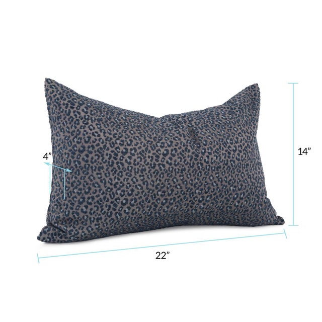 Pillow 14 x 22 Lynx Indigo - Down Alternative Insert For Sale In Chicago - Image 6 of 8