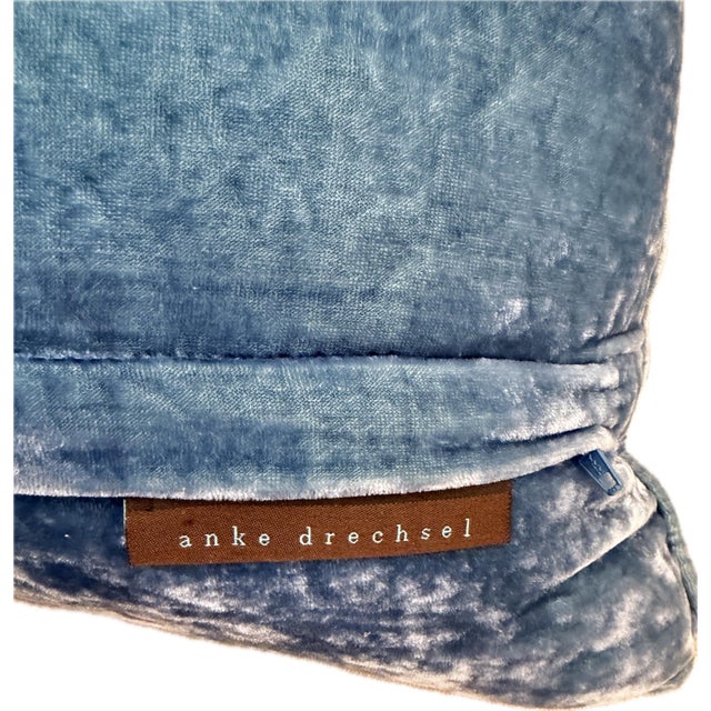 Boho Chic Anke Drechsel Velvet Floral Pillow For Sale - Image 3 of 4