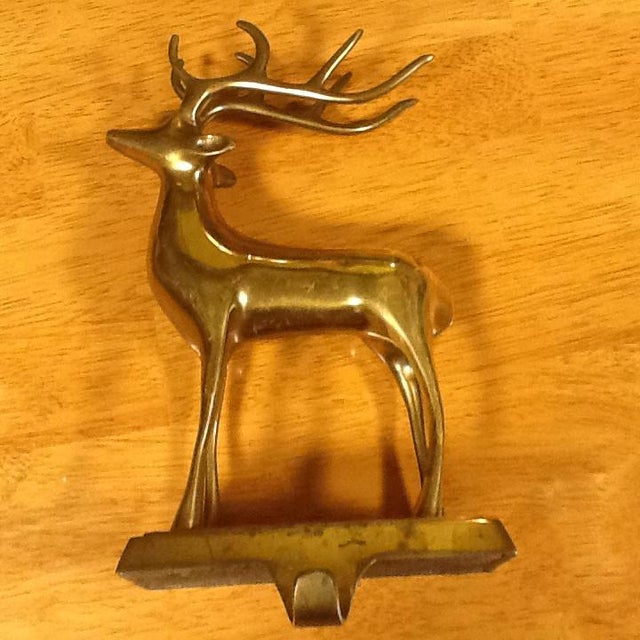 Vintage Brass Deer Stocking Holder Chairish