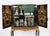 Antique Black Lacquered Marquetry Cocktail Cabinet on Stand, 1930s For Sale - Image 4 of 15