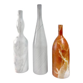 Morandi Marble Bottles by Elisa Ossino for Salvatori Collection of Three For Sale