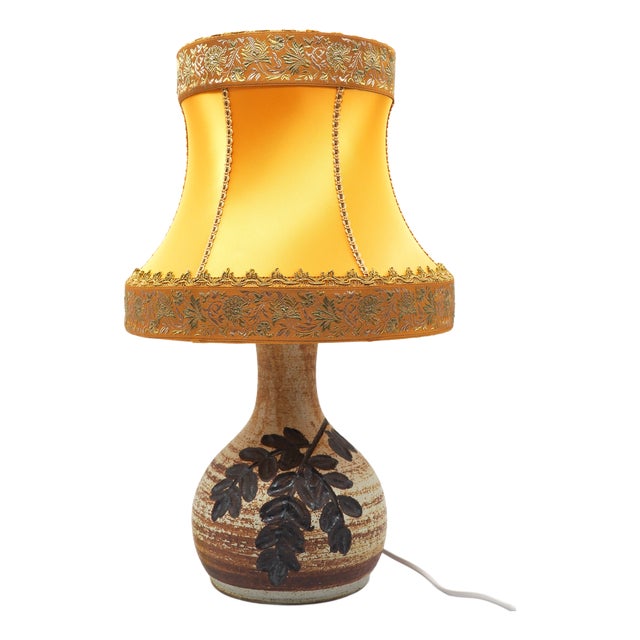 Vintage Stoneware Table Lamp by Jette Helleröe for Axella Studio Pottery, Denmark, 1970s For Sale