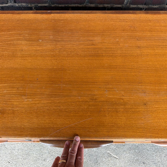 Brown Jens Risom Danish Modern Teak & Walnut Six-Drawer Filing Cabinet Credenza For Sale - Image 8 of 9