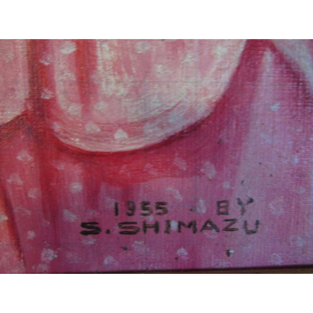 Mid Century American Ancestor Painting by S. Shimazu, 1955 For Sale - Image 10 of 14