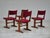 1970s, set of 4 reupholstered Danish chairs. Renewed teak wood, cherry-red furniture velour. Manufactured by Danish...