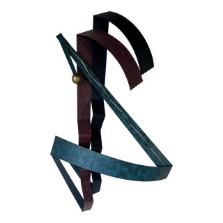 1990's Curtis Jere Geometric Metal Wall Sculpture For Sale
