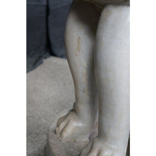 Stone Monumental Capital of Ashoka Sculptural Lion Marble Statue Pedestal Center Table For Sale - Image 7 of 15