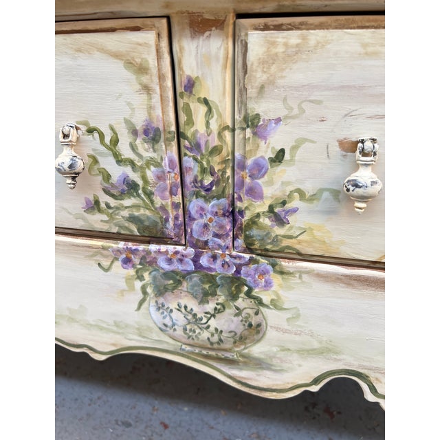 Vintage Hand Painted Floral Console/Entry Table by Habersham For Sale - Image 11 of 17