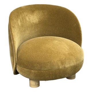 Bespoke Mohair Brown Sugar Chair For Sale