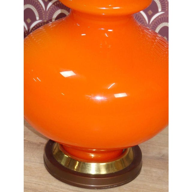 Glass Flower Power Floor Lamp with Orange Illuminated Glass Base, 1970s For Sale - Image 7 of 14