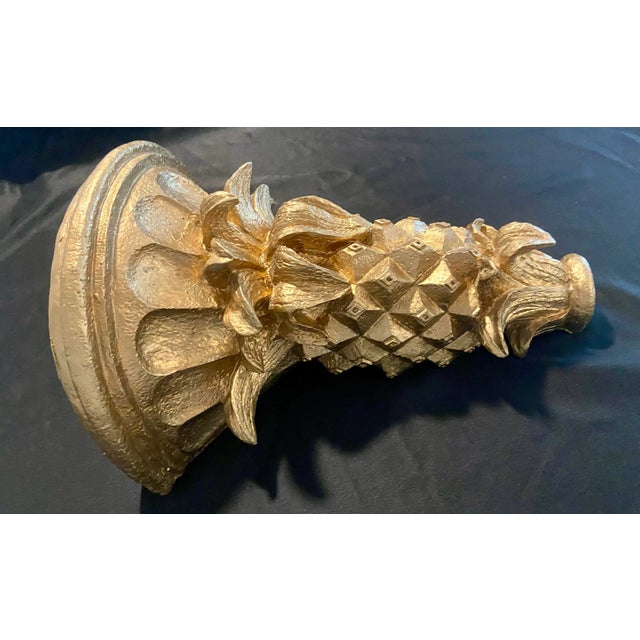 Vintage Pineapple Gold Sconce Wall Shelf For Sale - Image 4 of 6