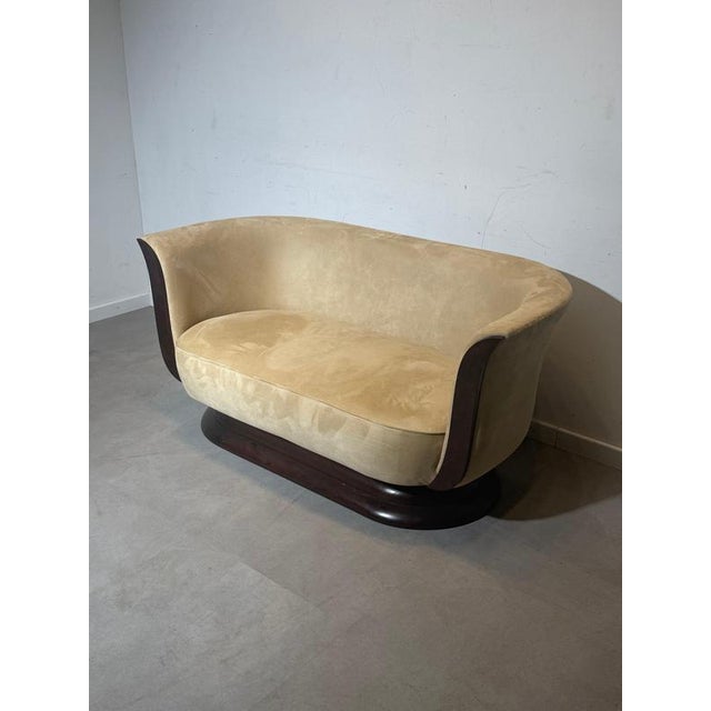 Textile Art Deco Tulip 2-Seater Sofa from Hotel Le Malandre For Sale - Image 7 of 8