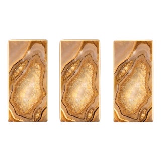 Aurora Geode Triptych Wall Art Panels by Sev Art Gallery, Set of 3 For Sale