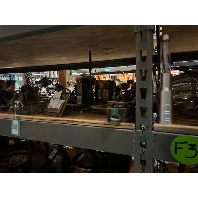 Vintage Miniature Brass Coal Iron With Rooster Accents For Sale - Image 12 of 12