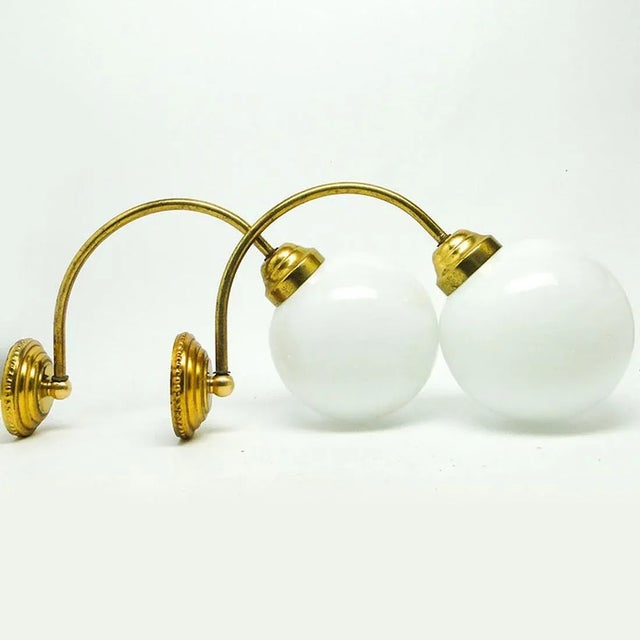 Metal Art Deco Style Wall Lamps, Poland, 1950s, Set of 2 For Sale - Image 7 of 7