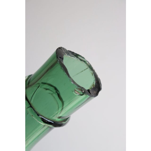 Vintage Italian Mouth Blown Glass Bulbous Demijohn in Seafoam Green For Sale - Image 17 of 18