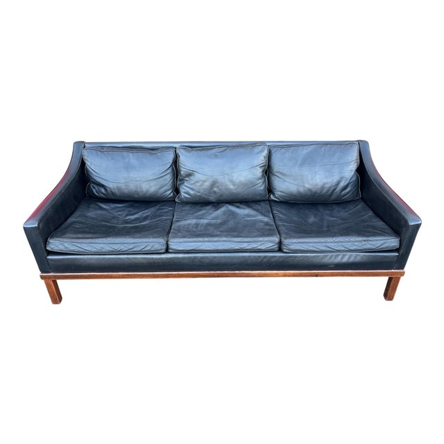 Vintage Black Leather 3-Seater Sofa from Ope Möbler, Sweden, 1960s, in Good conditions. Designed 1960 to 1969 This piece...