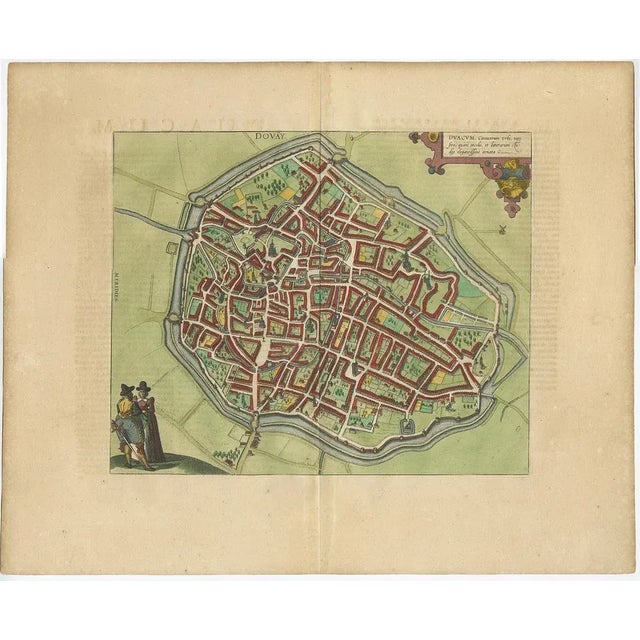Antique Map of Douai France by Braun & Hogenberg, 1575 For Sale - Image 4 of 6