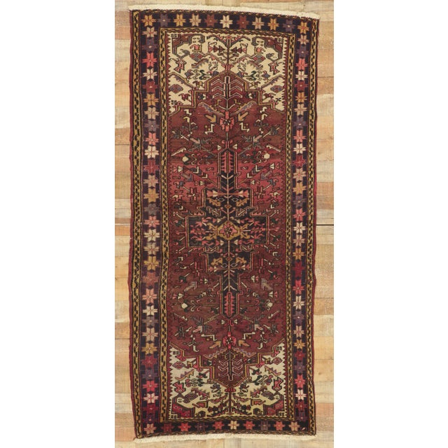 Vintage Persian Heriz Rug Runner - 03'08 X 08'04 For Sale - Image 9 of 11