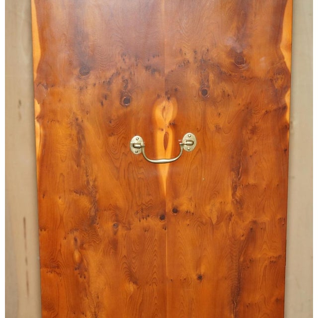 Vintage Military Campaign Burr Walnut Wardrobe with Internal Shelves For Sale - Image 11 of 18