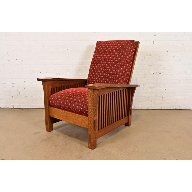 Stickley Mission Oak Arts & Crafts Reclining Morris Lounge Chair For Sale - Image 13 of 13